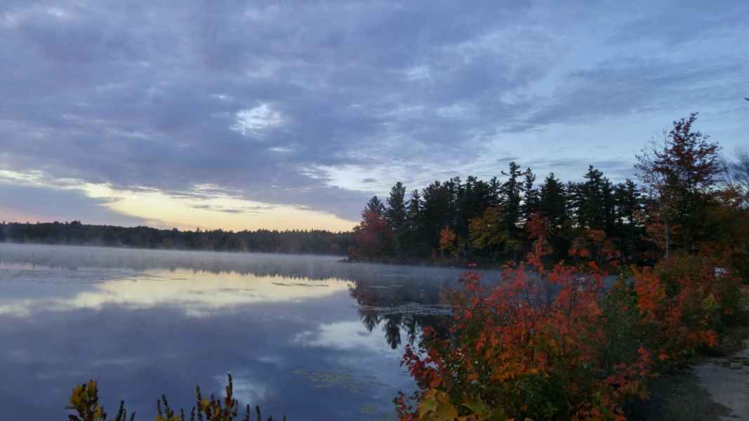 Beautiful Cloudy Sky at Lake in Barrington, New Hampshire