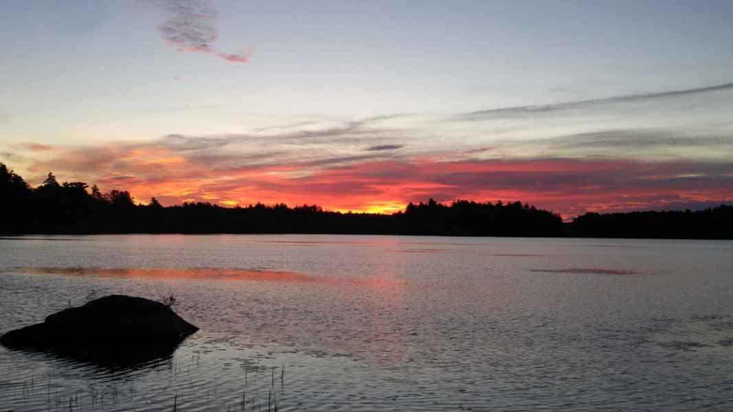 Beautiful Sunset at The Lake in Barrington, New Hampshire